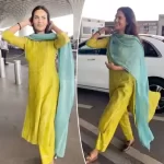 Esha Gupta was spotted at the airport in a traditional style