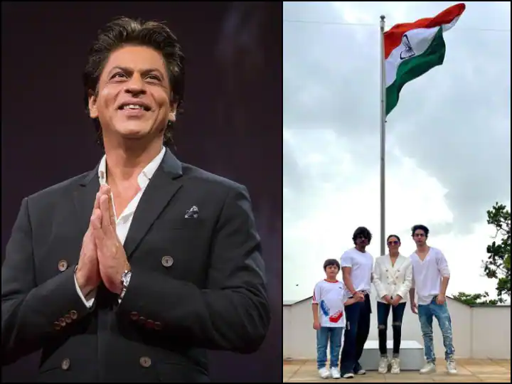 Shahrukh Khan hoisted the tricolor on Mannat in a bang